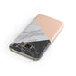 Marble Black White Grey Peach Samsung Galaxy Case Front Close Up