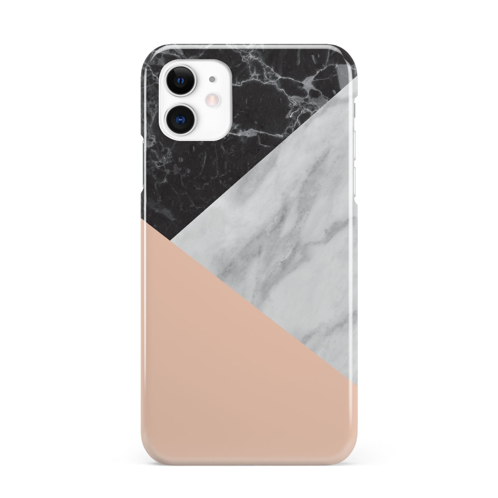 Marble Black White Grey Peach iPhone 11 3D Snap Case