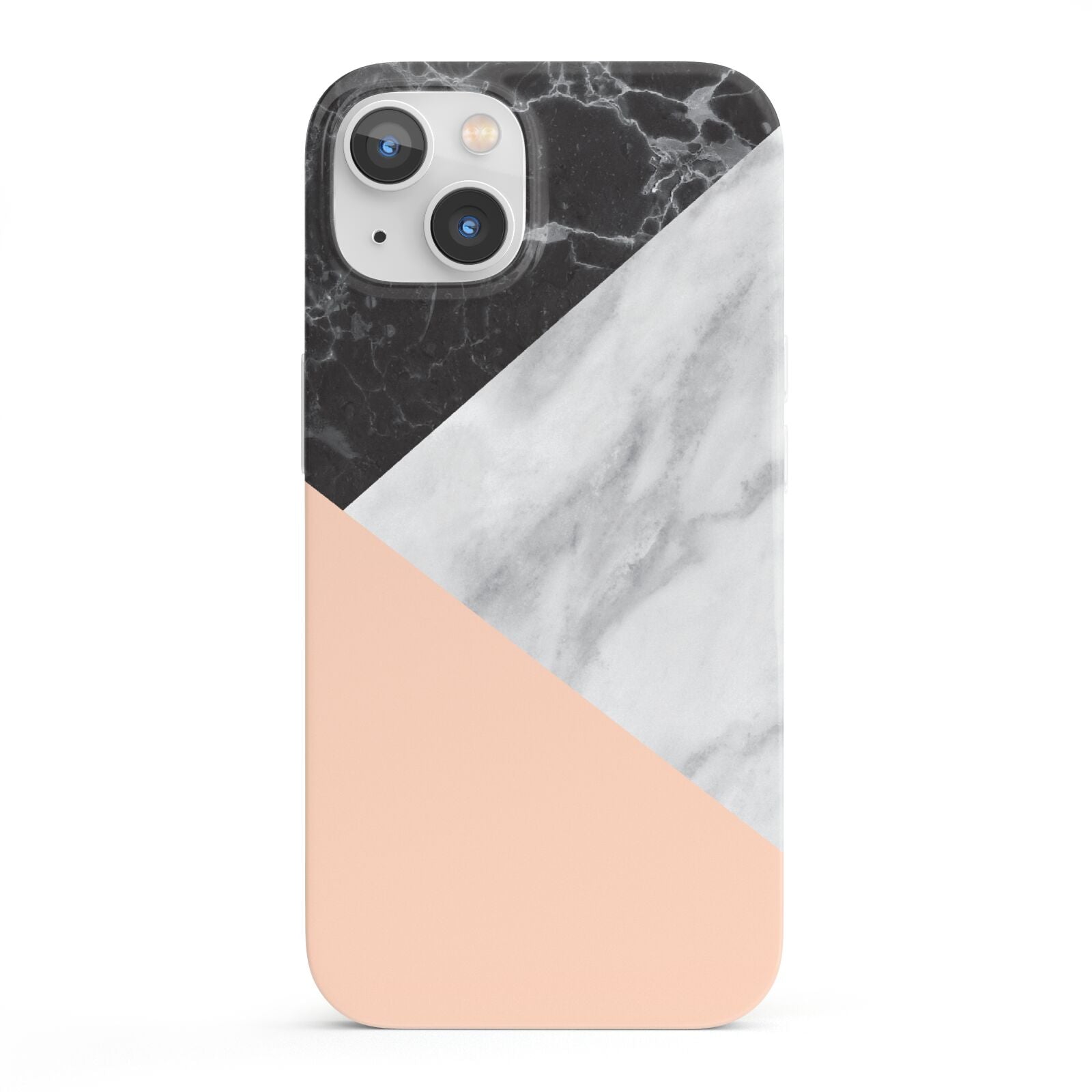 Marble Black White Grey Peach iPhone 13 Full Wrap 3D Snap Case