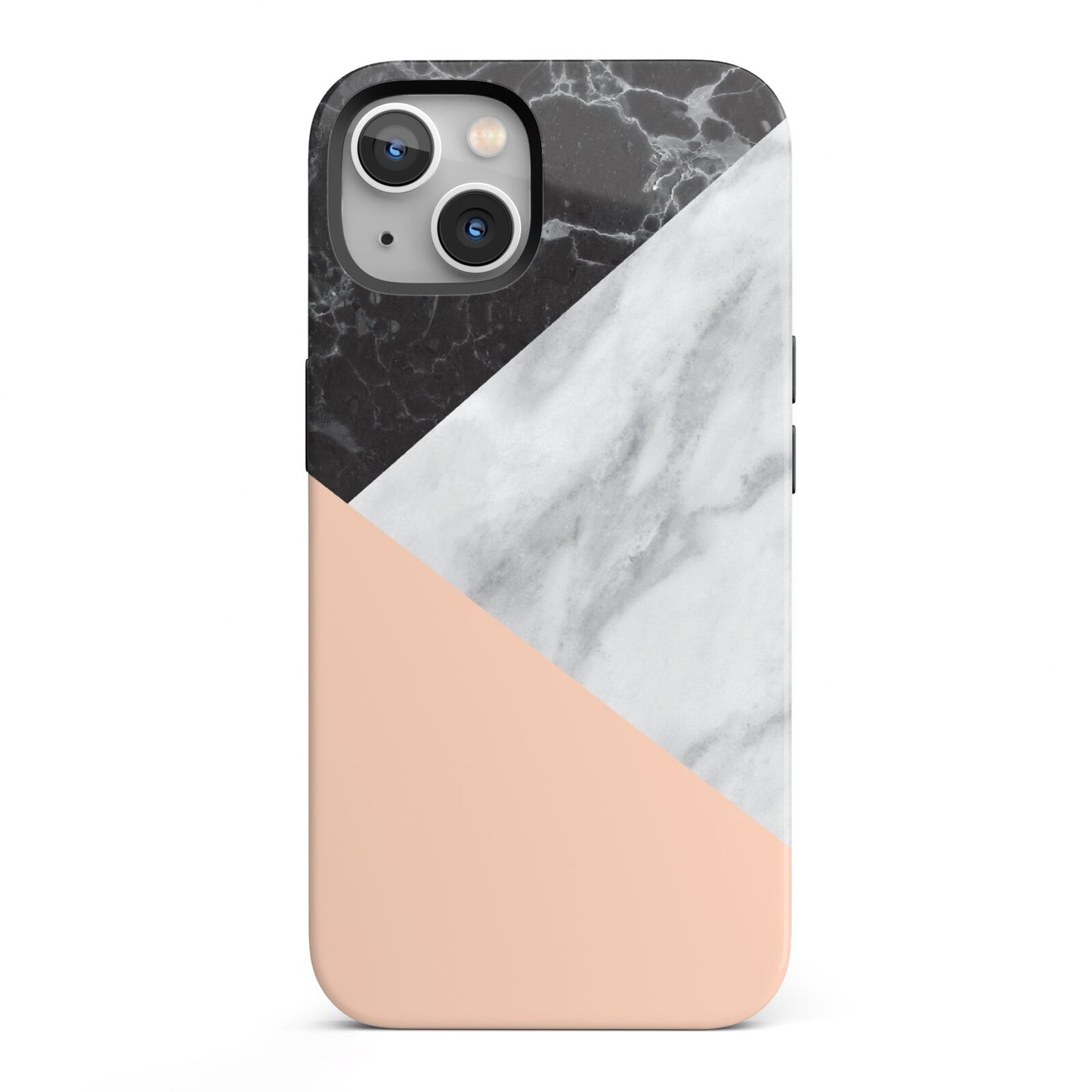 Marble Black White Grey Peach iPhone 13 Full Wrap 3D Tough Case