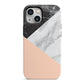 Marble Black White Grey Peach iPhone 13 Mini Full Wrap 3D Tough Case