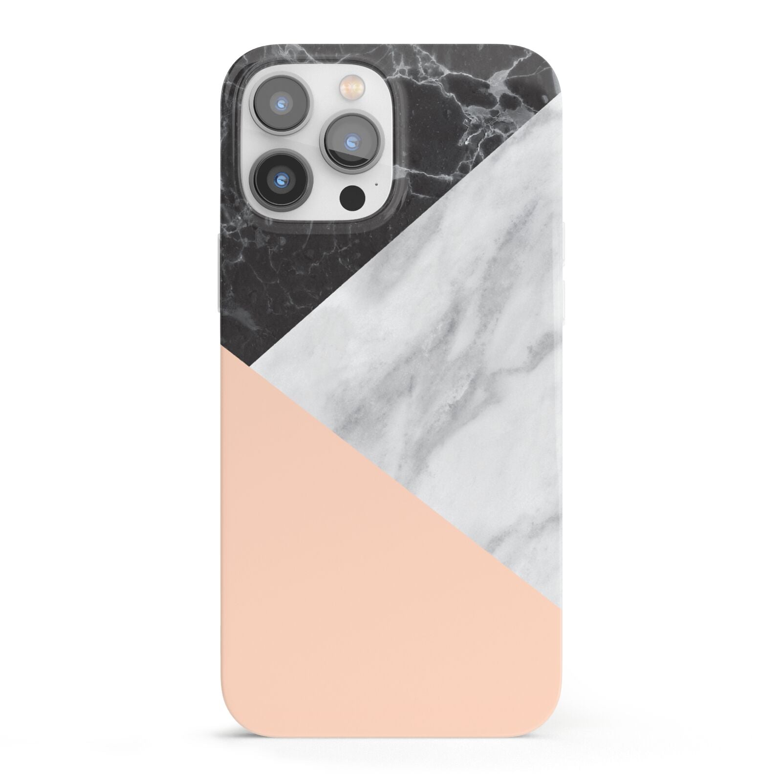 Marble Black White Grey Peach iPhone 13 Pro Max Full Wrap 3D Snap Case