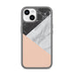 Marble Black White Grey Peach iPhone 14 Clear Tough Case Starlight