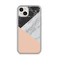 Marble Black White Grey Peach iPhone 14 Plus Clear Tough Case Starlight