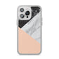 Marble Black White Grey Peach iPhone 14 Pro Max Clear Tough Case Silver
