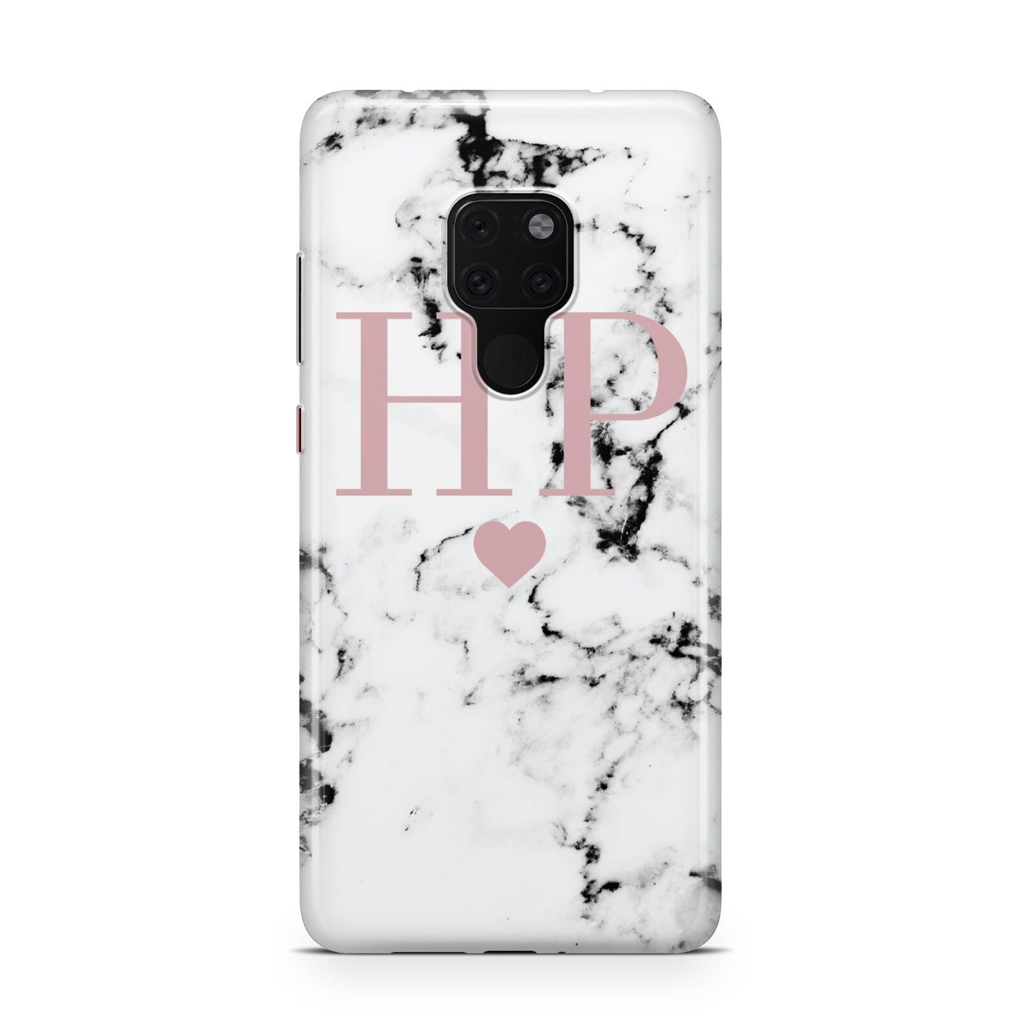 Marble Blush Pink Heart Personalised Huawei Mate 20 Phone Case