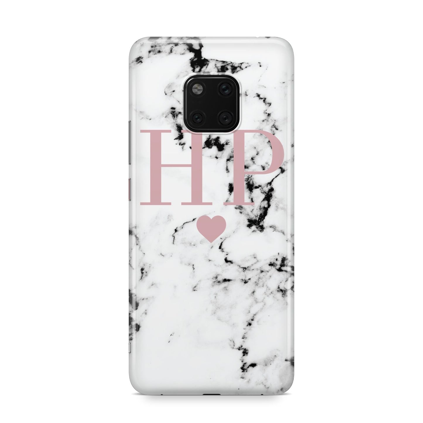 Marble Blush Pink Heart Personalised Huawei Mate 20 Pro Phone Case