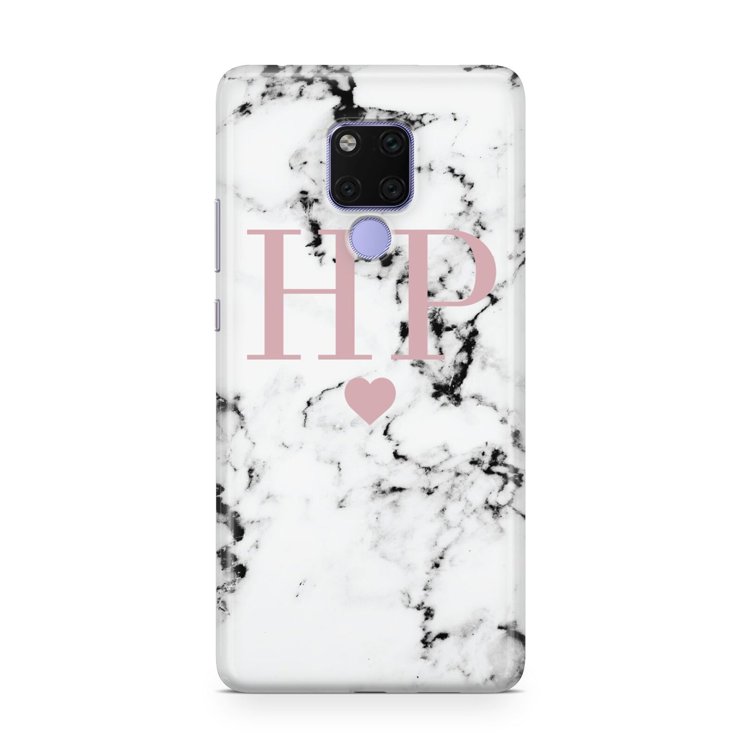 Marble Blush Pink Heart Personalised Huawei Mate 20X Phone Case