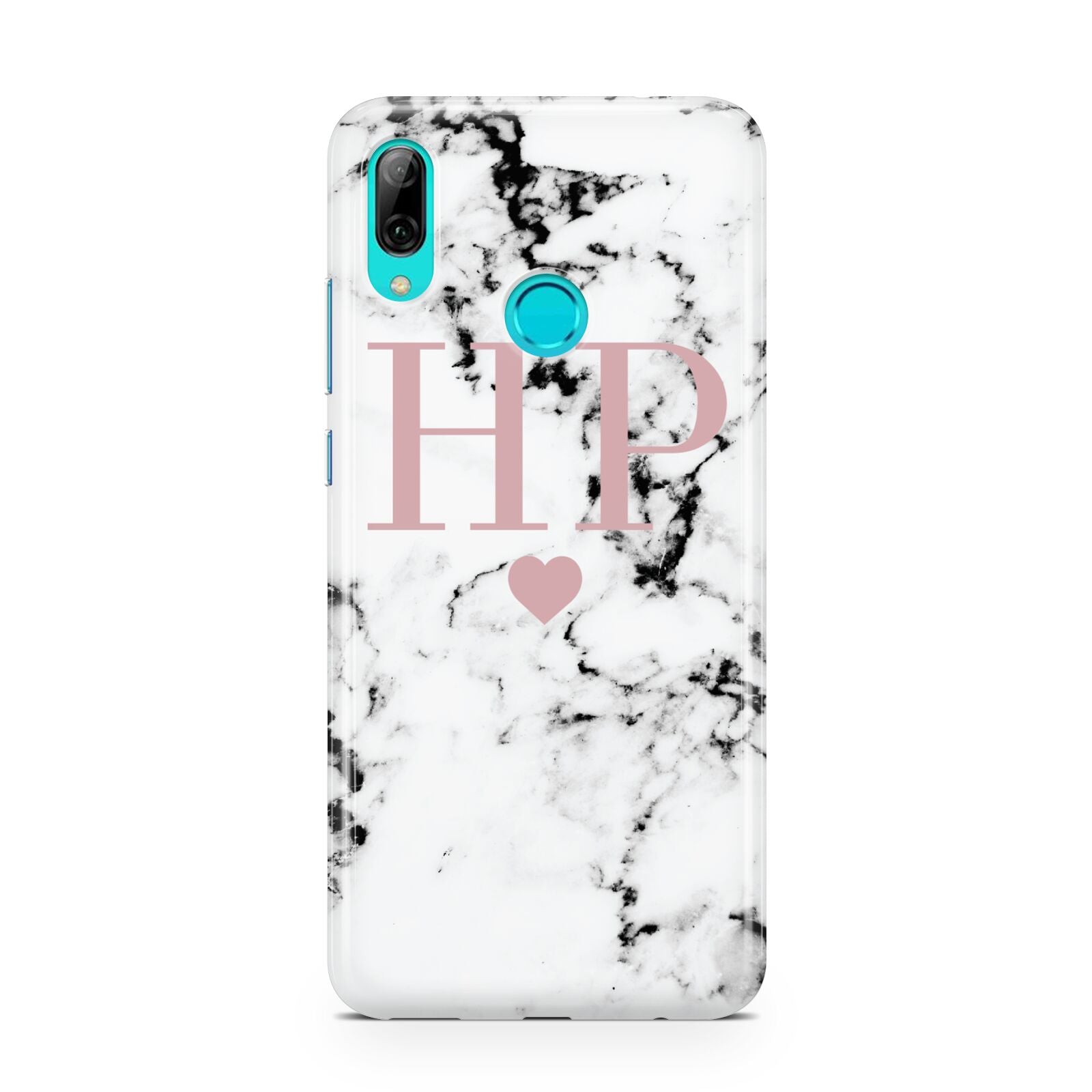 Marble Blush Pink Heart Personalised Huawei P Smart 2019 Case