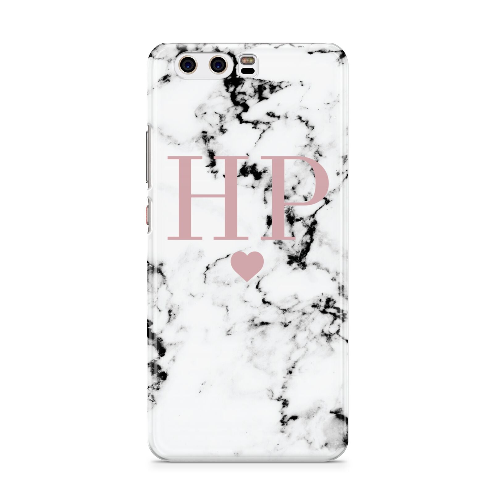 Marble Blush Pink Heart Personalised Huawei P10 Phone Case