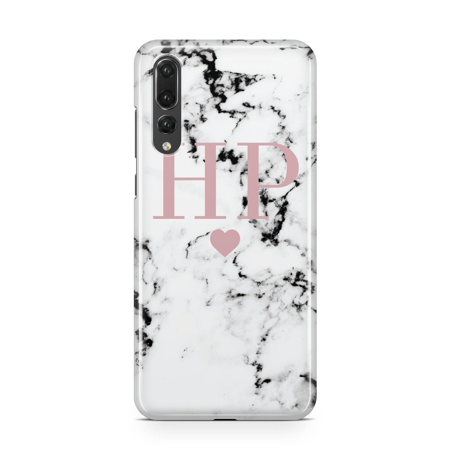 Marble Blush Pink Heart Personalised Huawei P20 Pro Phone Case