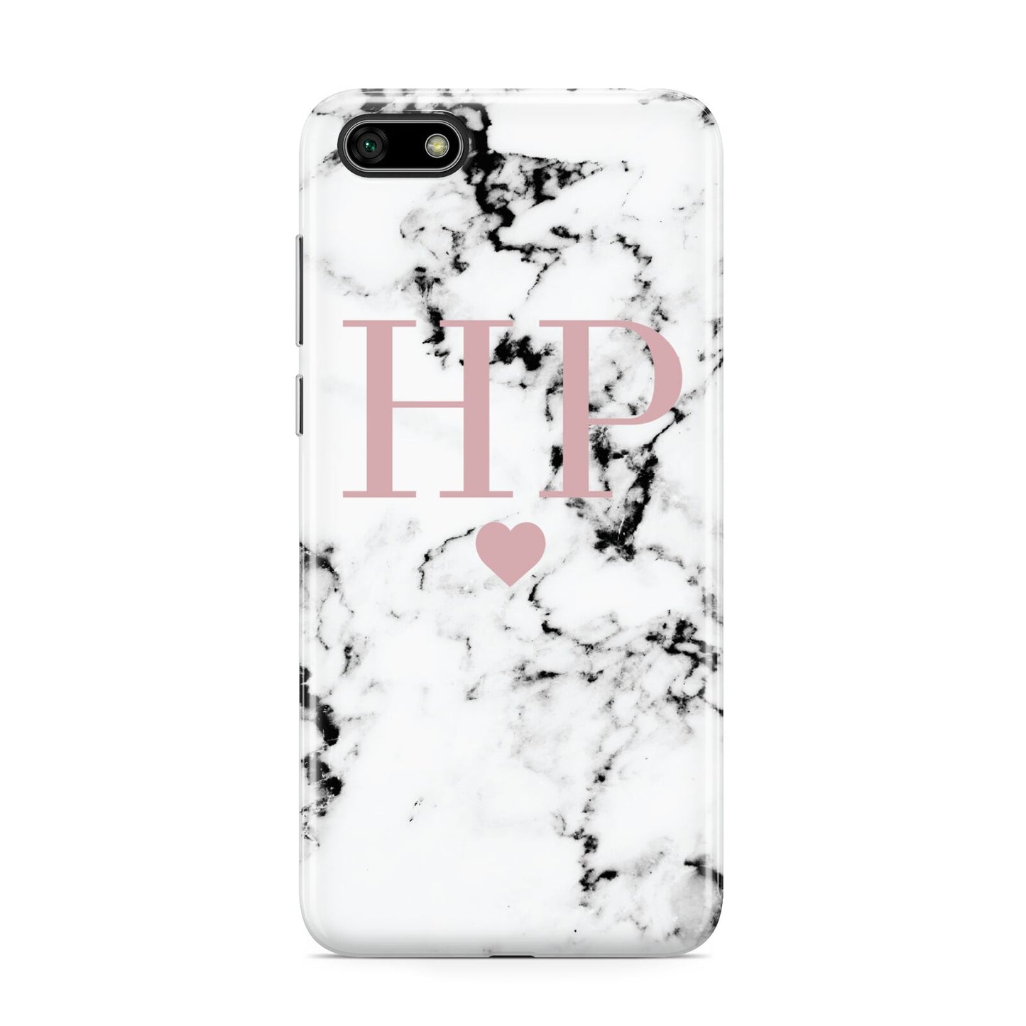 Marble Blush Pink Heart Personalised Huawei Y5 Prime 2018 Phone Case