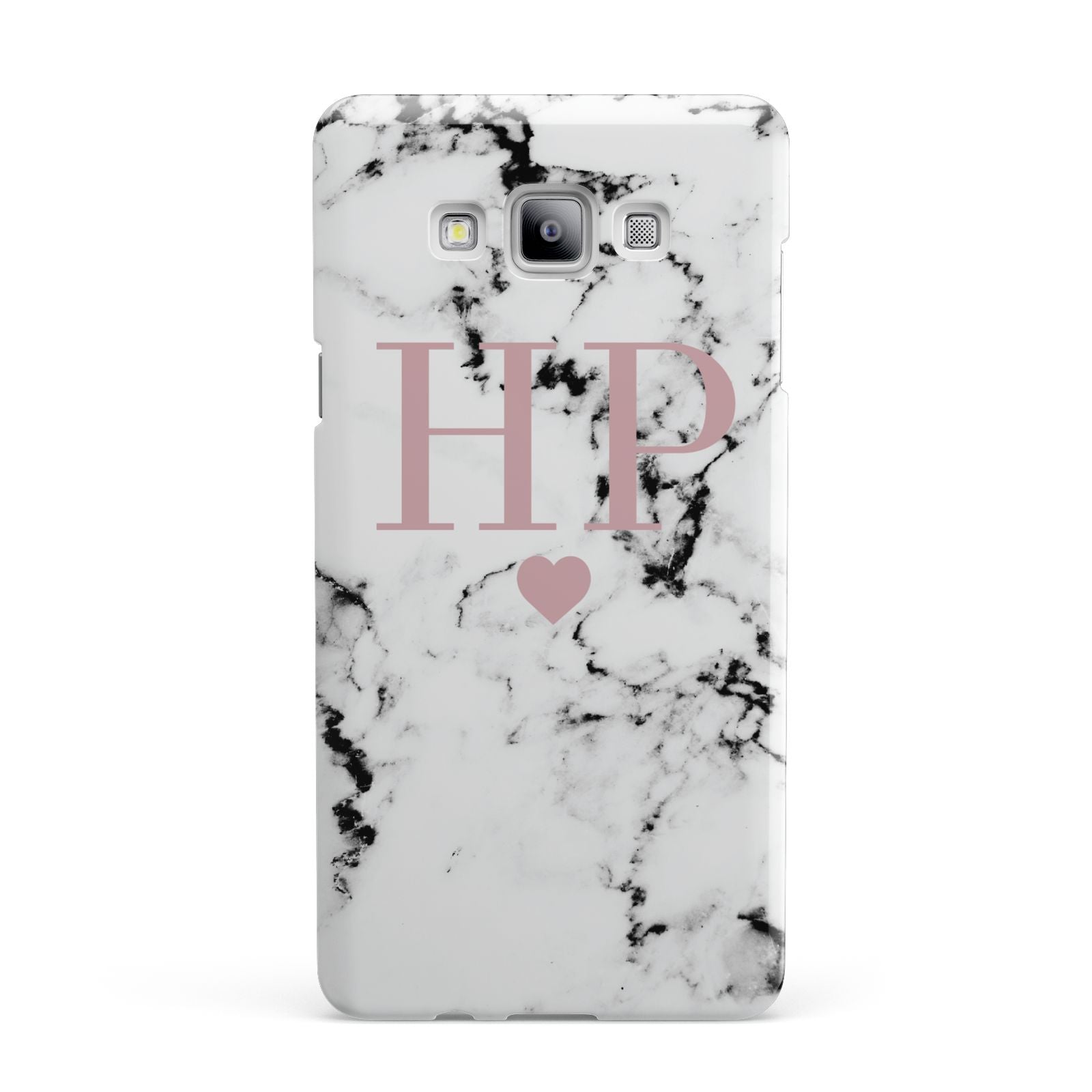 Marble Blush Pink Heart Personalised Samsung Galaxy A7 2015 Case