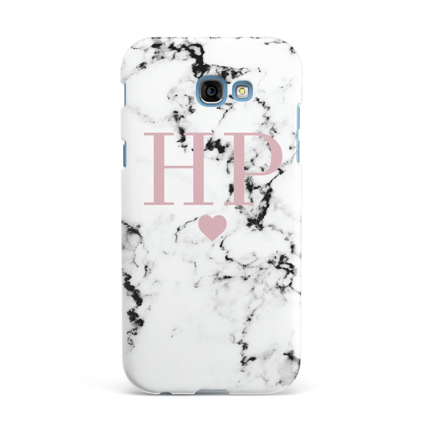 Marble Blush Pink Heart Personalised Samsung Galaxy A7 2017 Case