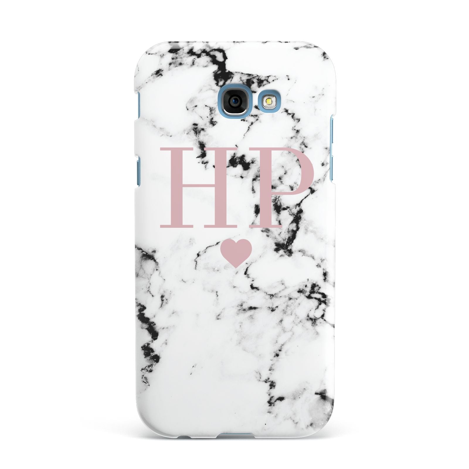 Marble Blush Pink Heart Personalised Samsung Galaxy A7 2017 Case