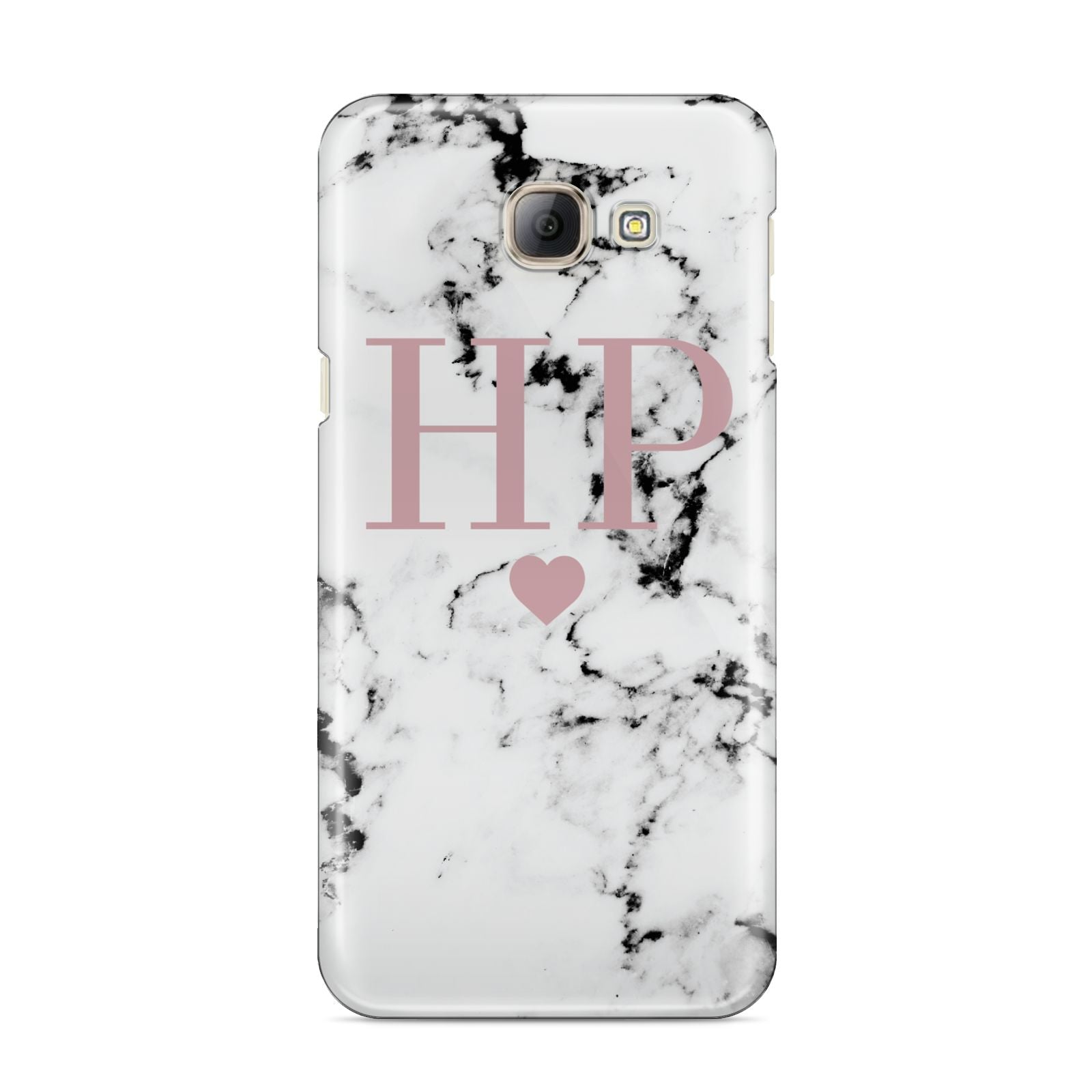 Marble Blush Pink Heart Personalised Samsung Galaxy A8 2016 Case