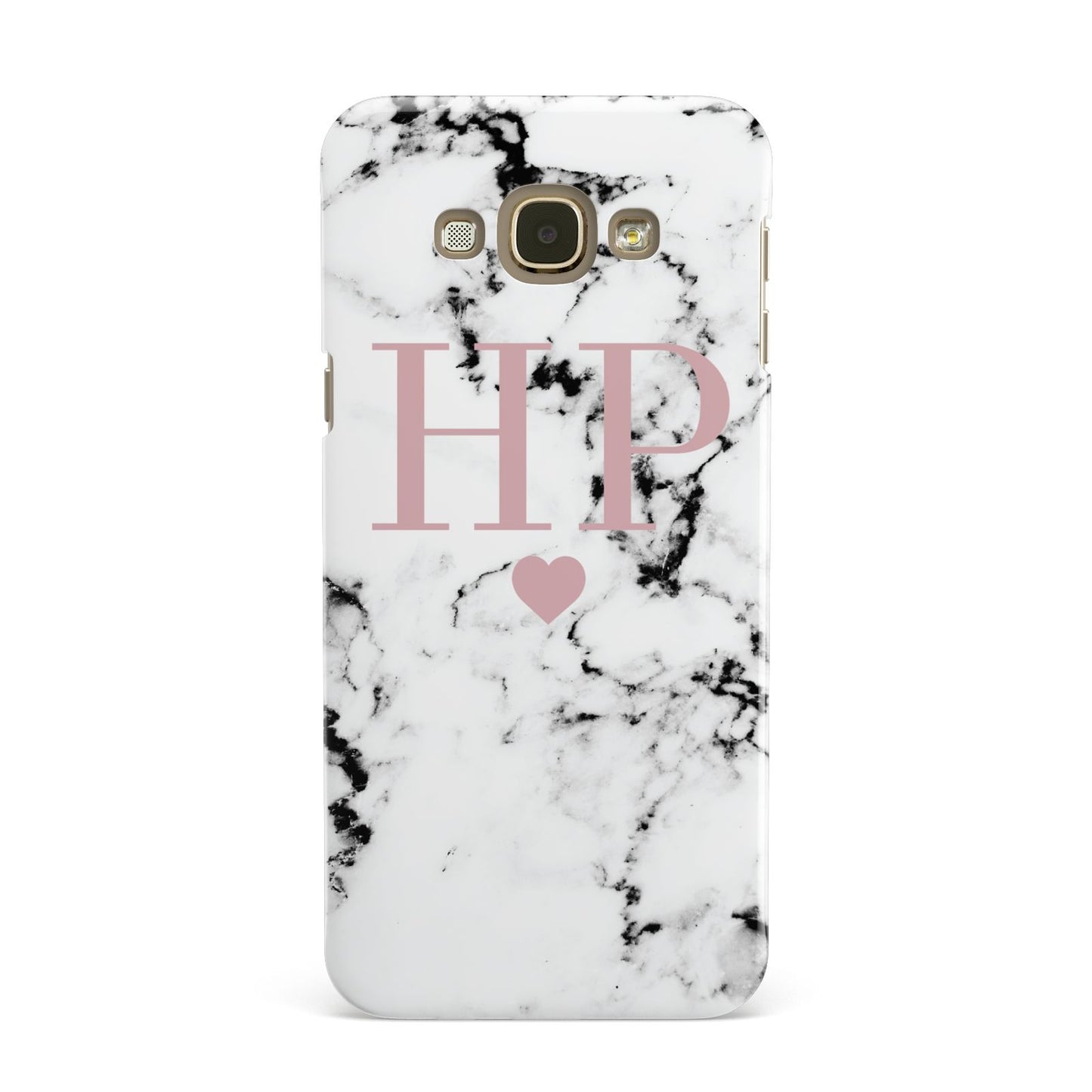 Marble Blush Pink Heart Personalised Samsung Galaxy A8 Case