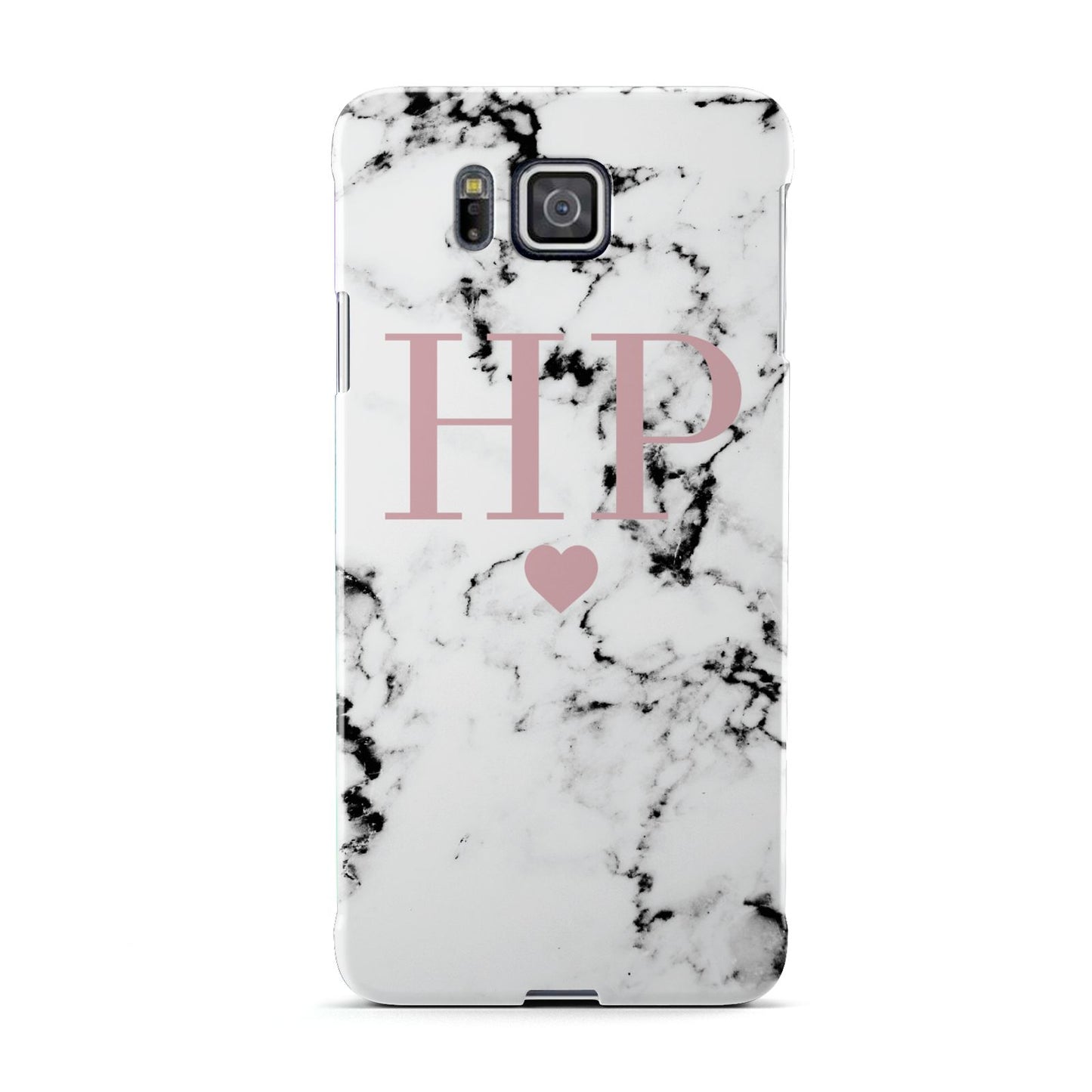 Marble Blush Pink Heart Personalised Samsung Galaxy Alpha Case