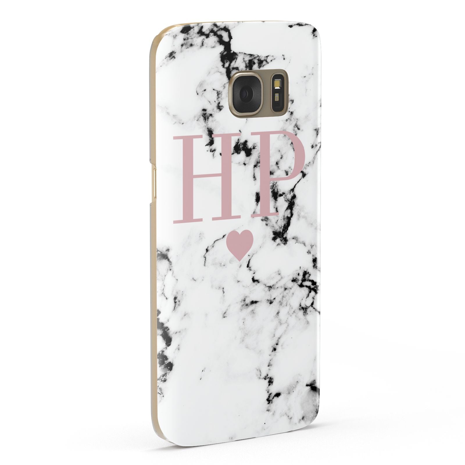 Marble Blush Pink Heart Personalised Samsung Galaxy Case Fourty Five Degrees
