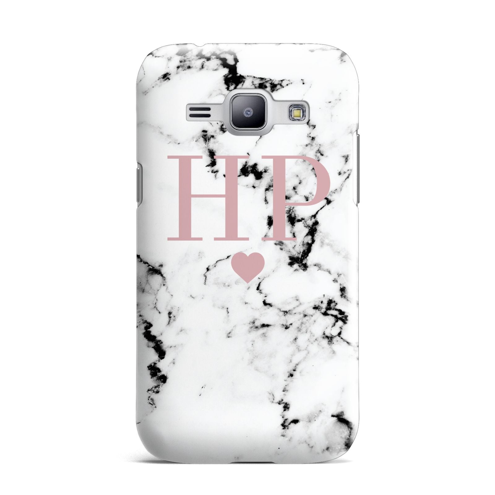 Marble Blush Pink Heart Personalised Samsung Galaxy J1 2015 Case