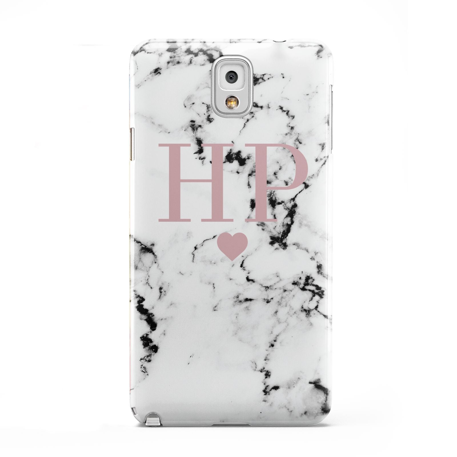 Marble Blush Pink Heart Personalised Samsung Galaxy Note 3 Case