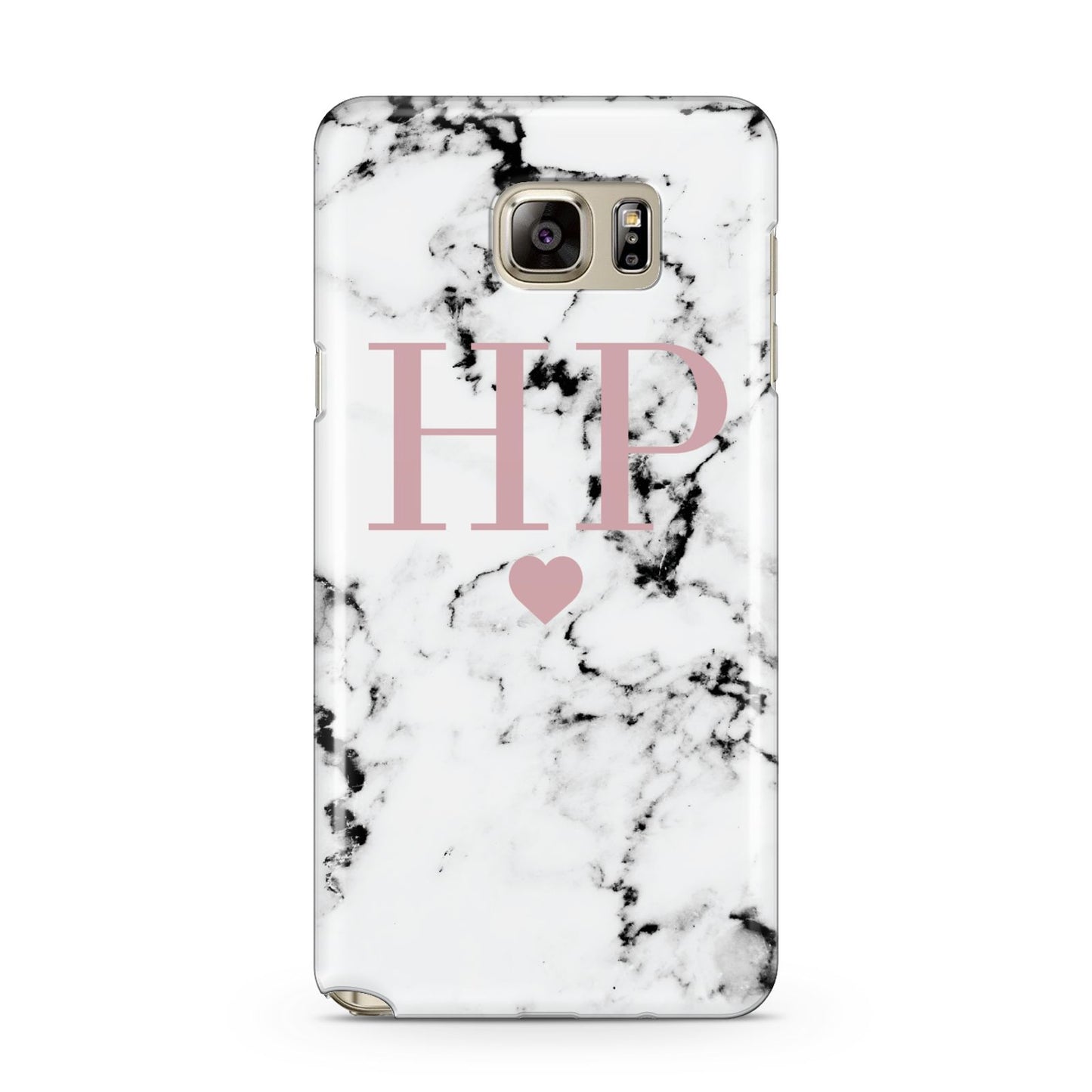 Marble Blush Pink Heart Personalised Samsung Galaxy Note 5 Case