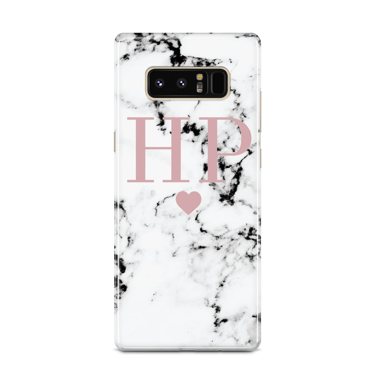 Marble Blush Pink Heart Personalised Samsung Galaxy Note 8 Case