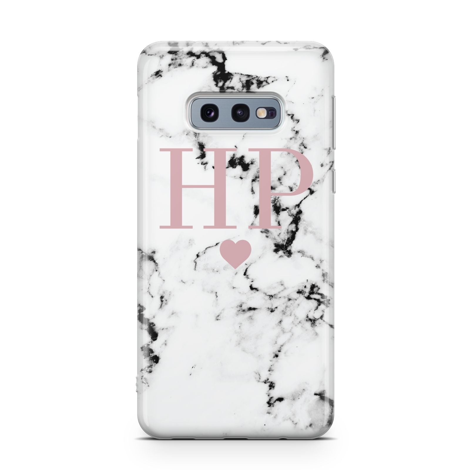 Marble Blush Pink Heart Personalised Samsung Galaxy S10E Case