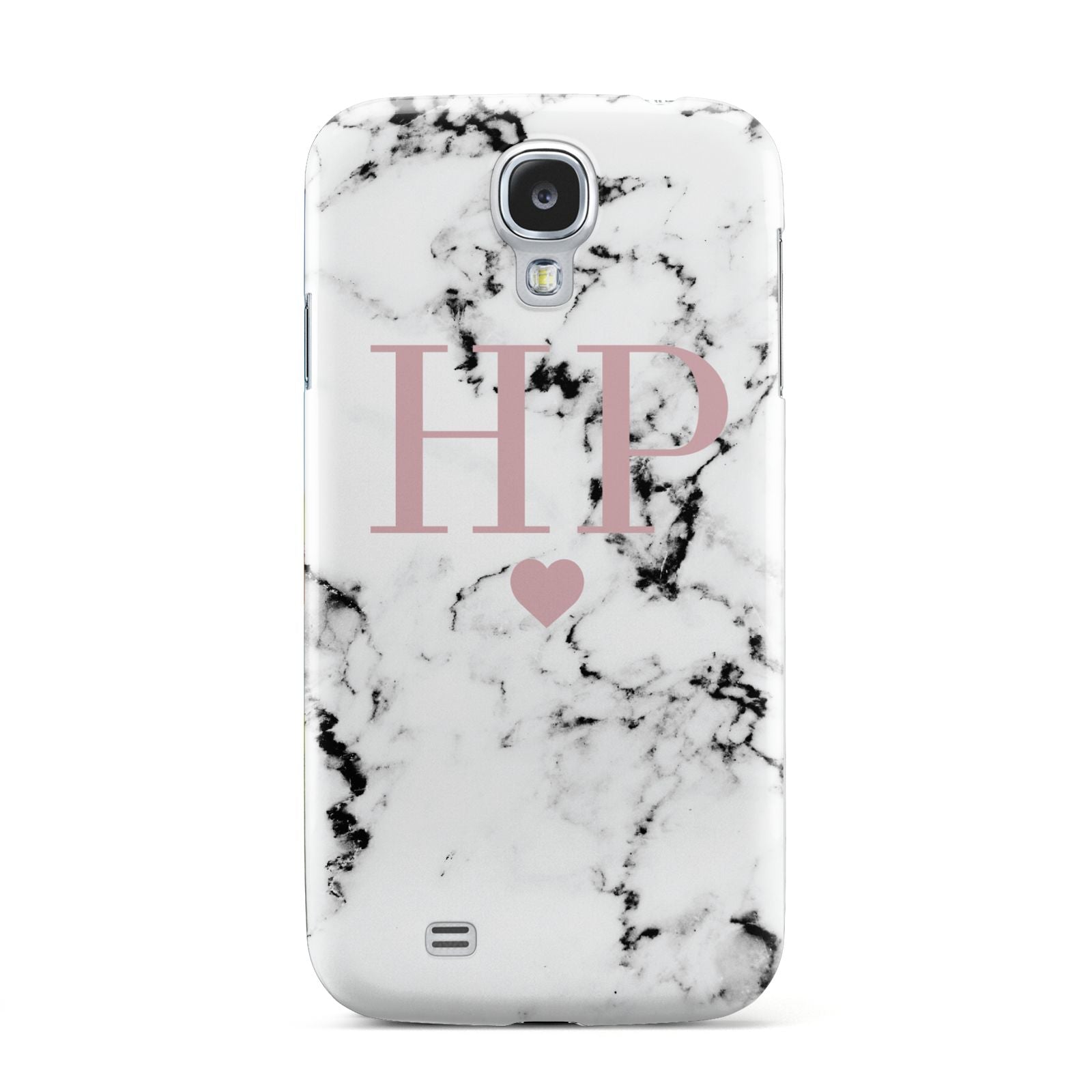 Marble Blush Pink Heart Personalised Samsung Galaxy S4 Case