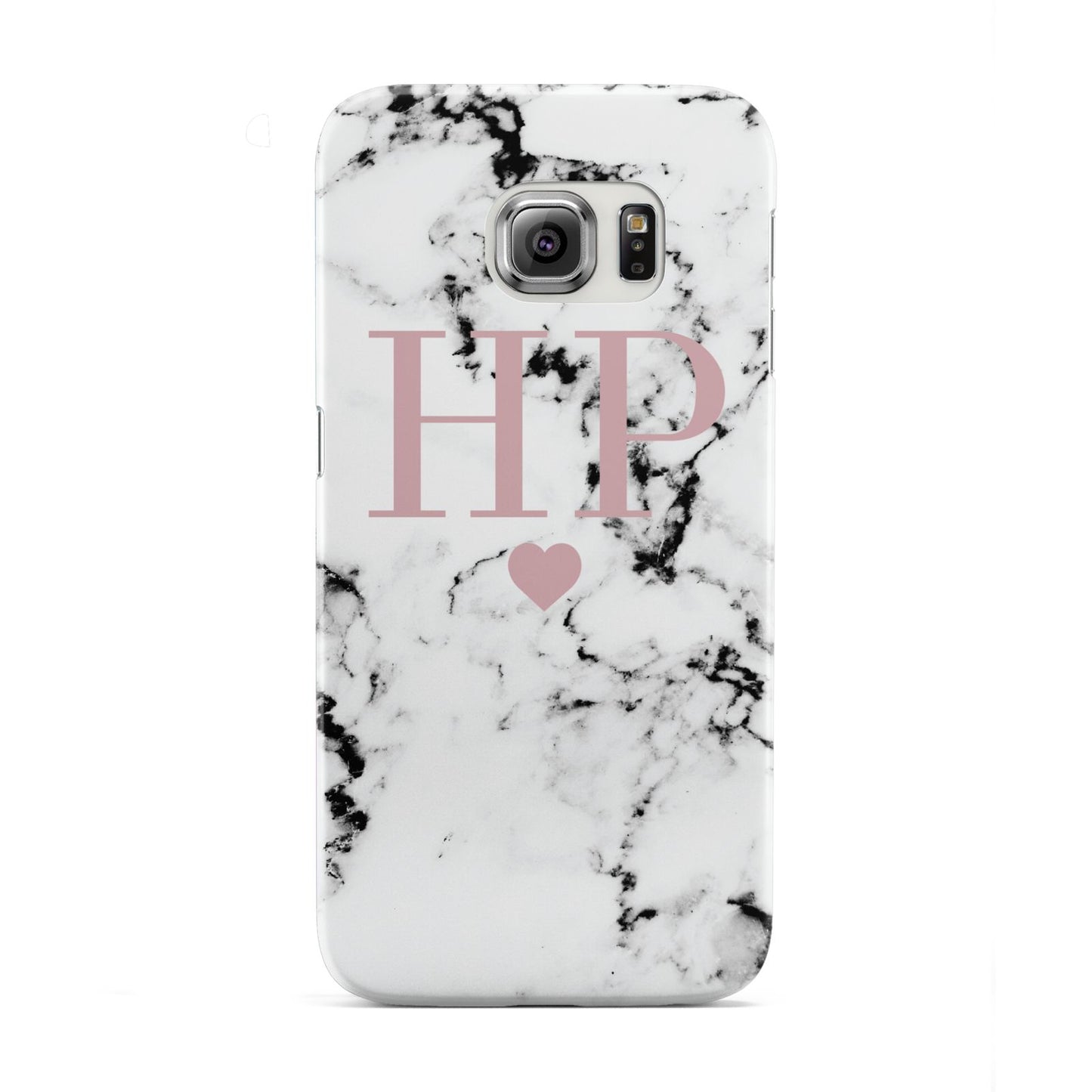 Marble Blush Pink Heart Personalised Samsung Galaxy S6 Edge Case