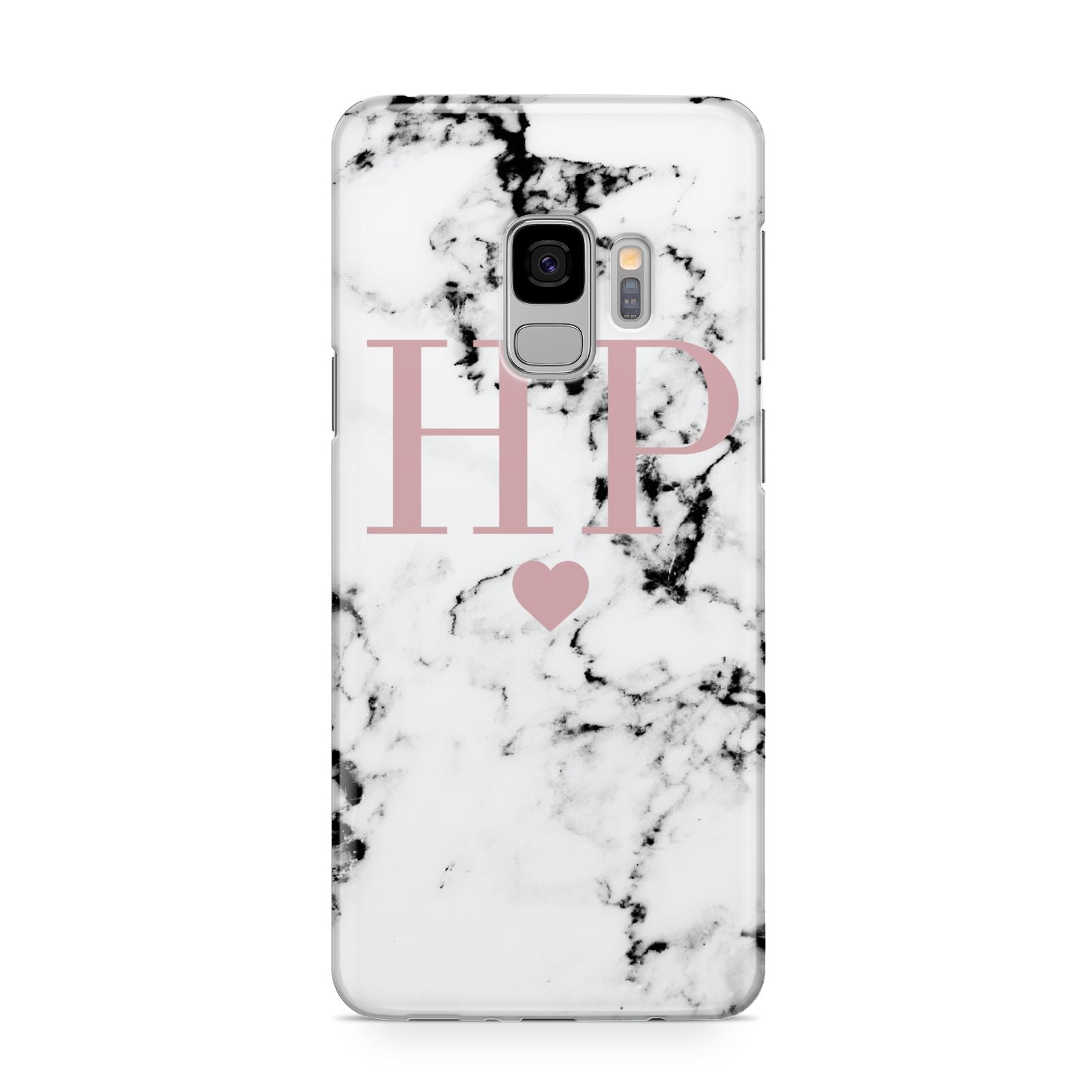 Marble Blush Pink Heart Personalised Samsung Galaxy S9 Case