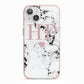 Marble Blush Pink Heart Personalised iPhone 13 TPU Impact Case with Pink Edges
