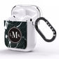 Marble Custom Initials Circle AirPods Clear Case Side Image
