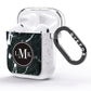 Marble Custom Initials Circle AirPods Glitter Case Side Image