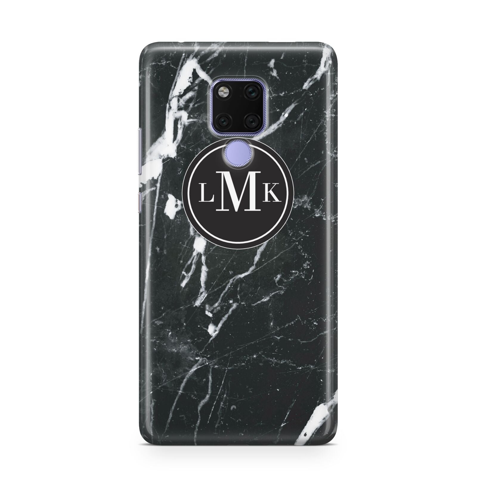Marble Custom Initials Circle Huawei Mate 20X Phone Case