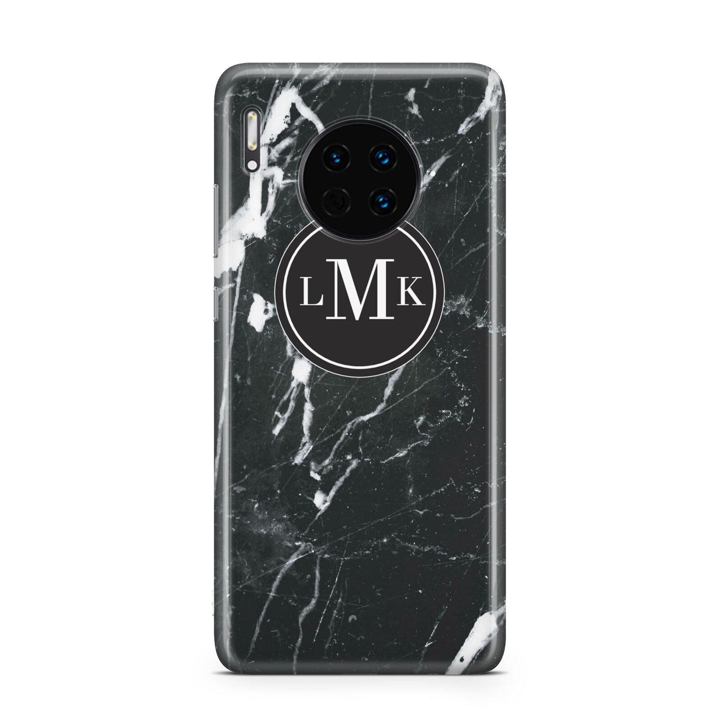 Marble Custom Initials Circle Huawei Mate 30