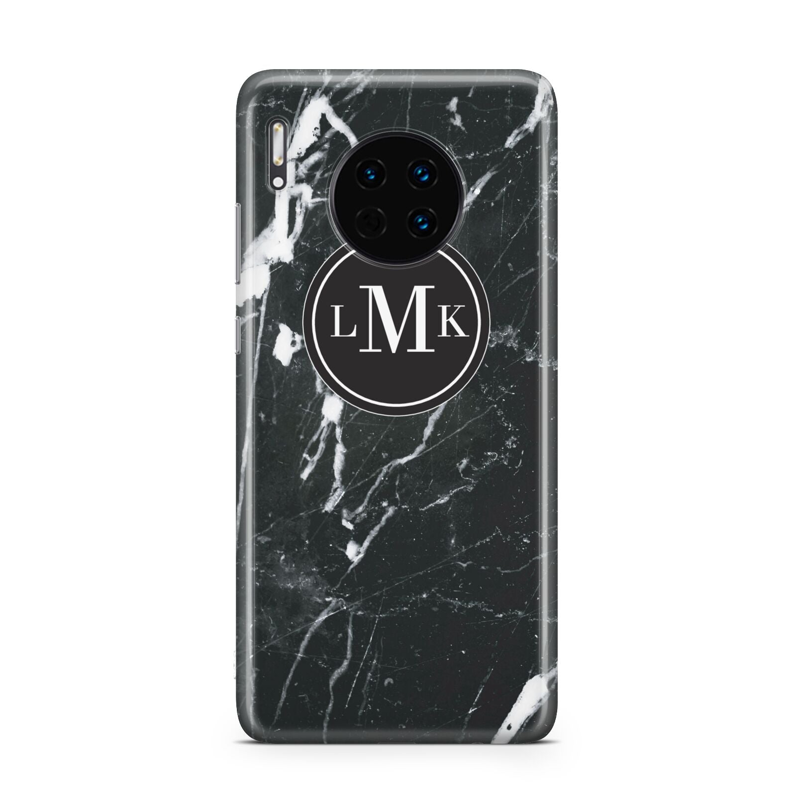 Marble Custom Initials Circle Huawei Mate 30