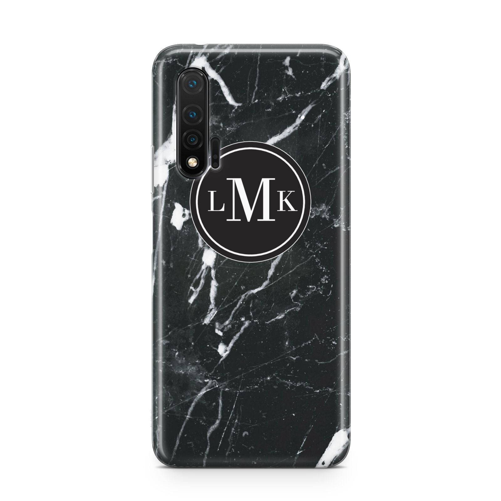 Marble Custom Initials Circle Huawei Nova 6 Phone Case