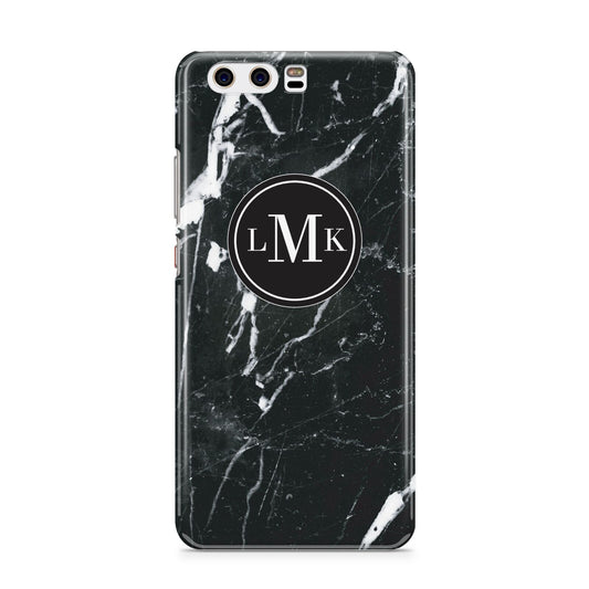 Marble Custom Initials Circle Huawei P10 Phone Case
