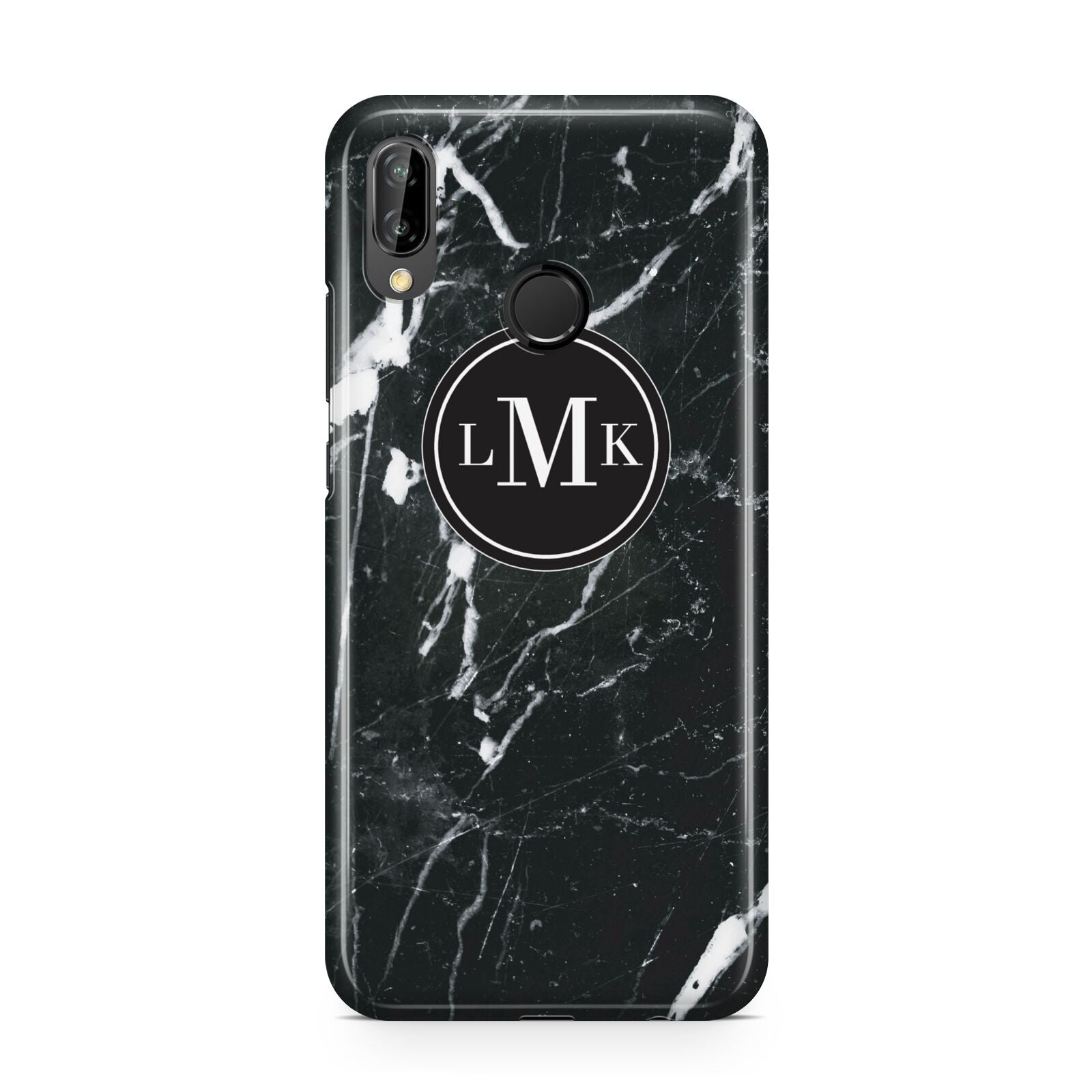 Marble Custom Initials Circle Huawei P20 Lite Phone Case