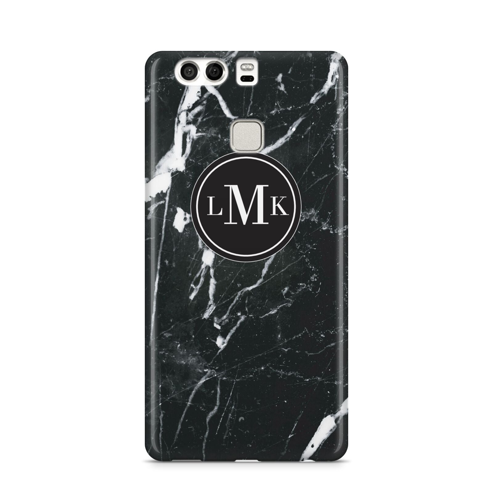 Marble Custom Initials Circle Huawei P9 Case