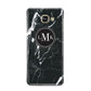 Marble Custom Initials Circle Samsung Galaxy A3 2016 Case on gold phone