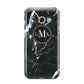 Marble Custom Initials Circle Samsung Galaxy A3 2017 Case on gold phone