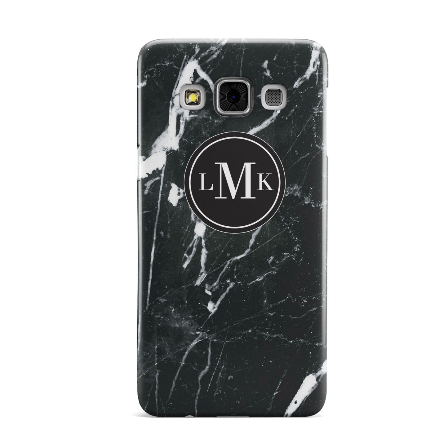 Marble Custom Initials Circle Samsung Galaxy A3 Case