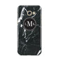 Marble Custom Initials Circle Samsung Galaxy A5 2017 Case on gold phone