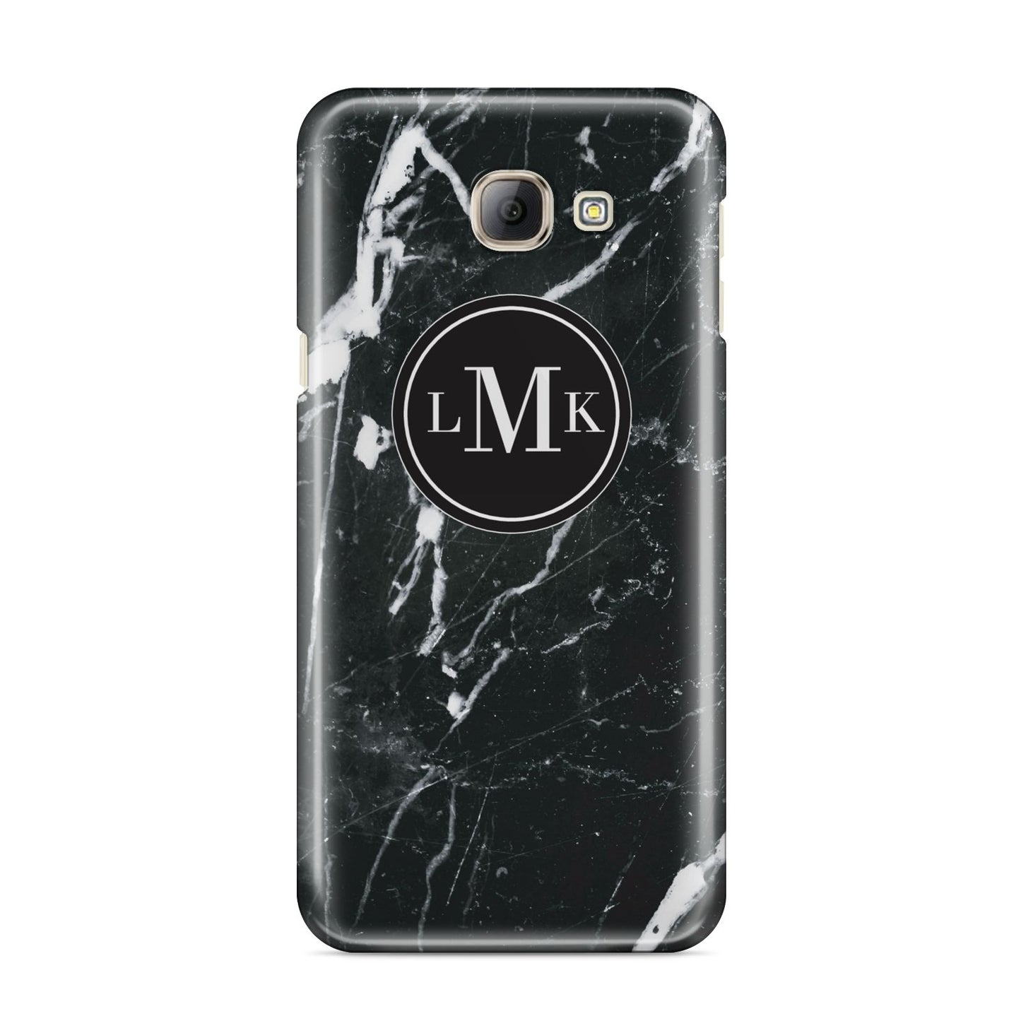 Marble Custom Initials Circle Samsung Galaxy A8 2016 Case