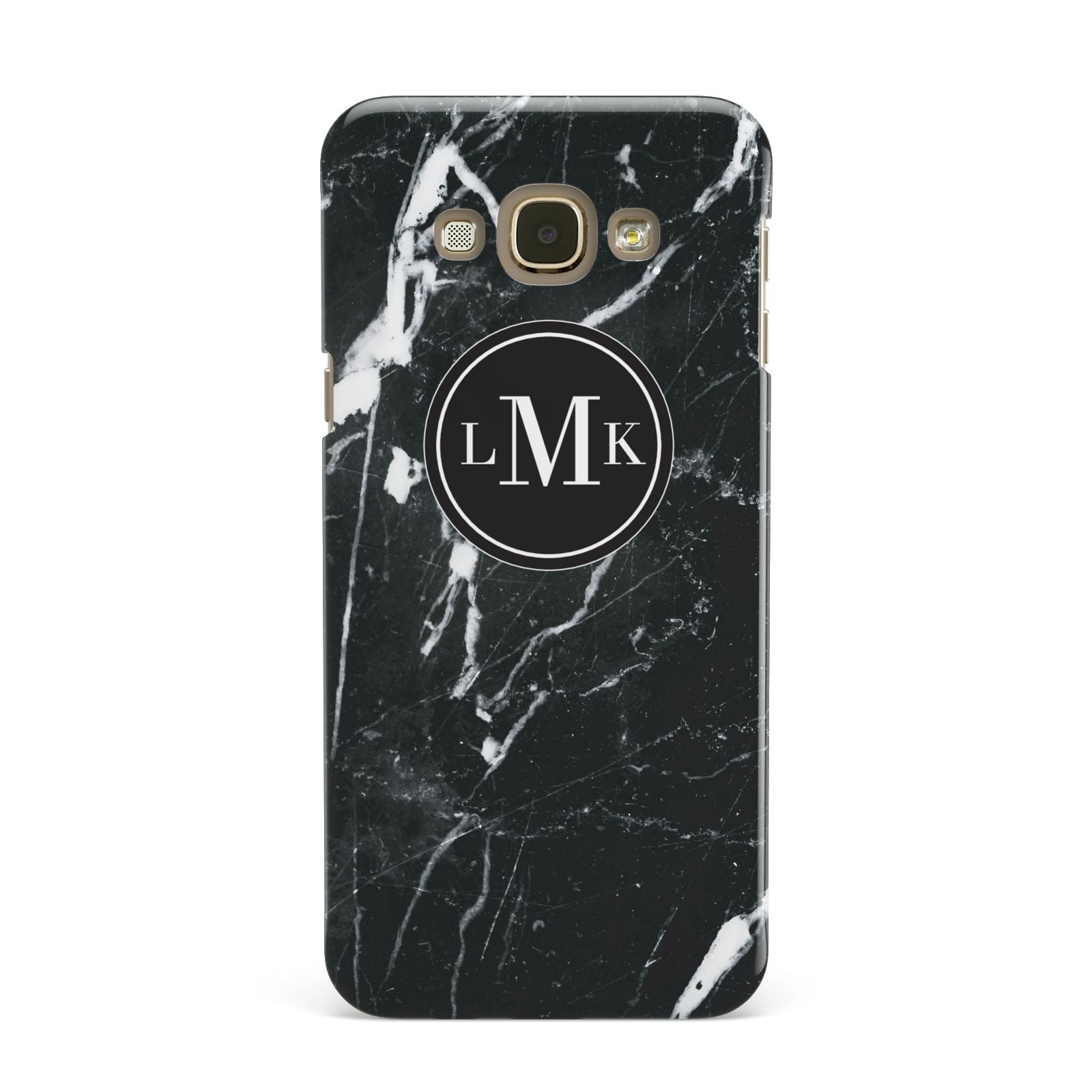 Marble Custom Initials Circle Samsung Galaxy A8 Case