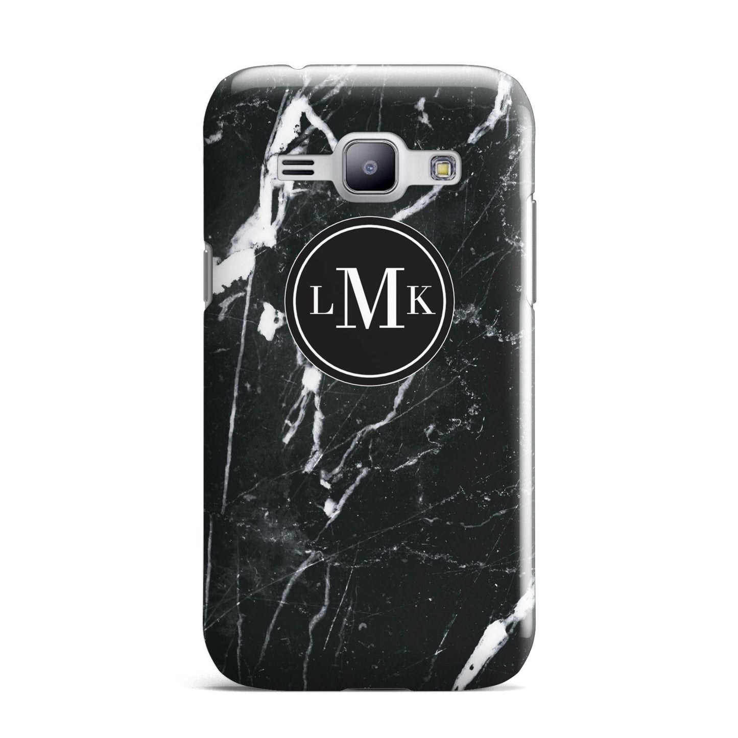 Marble Custom Initials Circle Samsung Galaxy J1 2015 Case