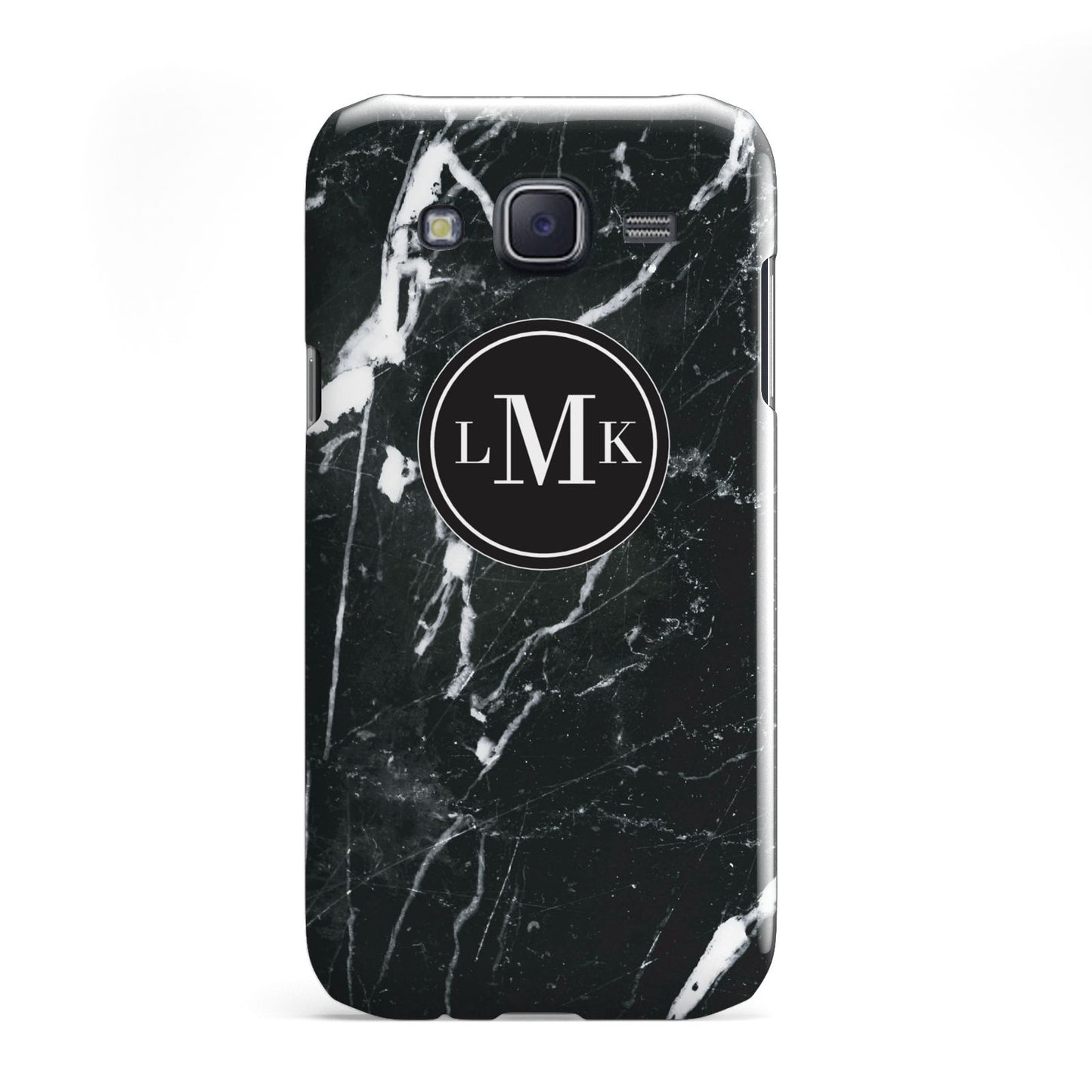 Marble Custom Initials Circle Samsung Galaxy J5 Case