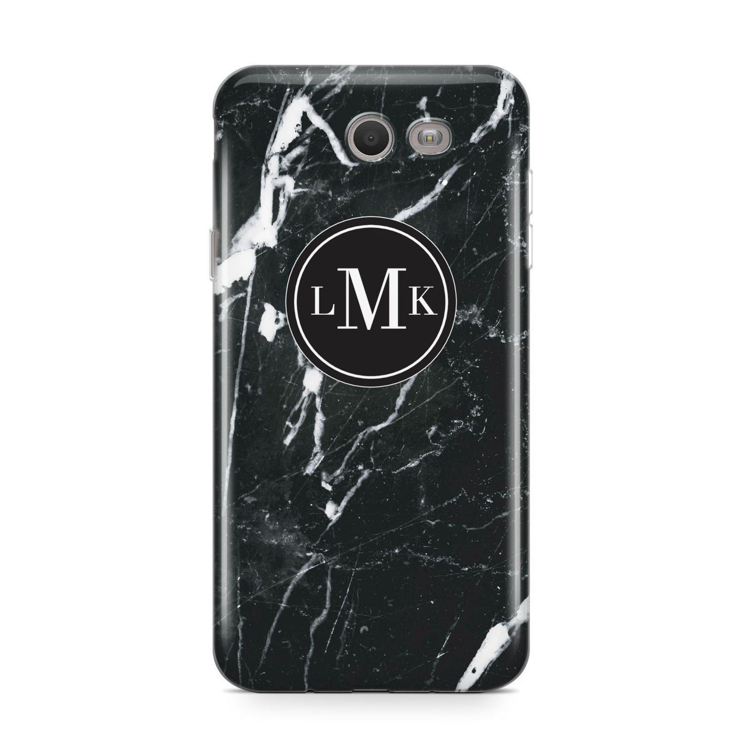 Marble Custom Initials Circle Samsung Galaxy J7 2017 Case